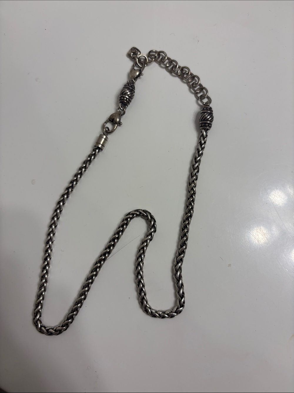 Silver tone Style Silver Rope Chain Necklace